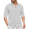 imageCOOFANDY Mens Long Sleeve Dress Shirt Casual Button Down Shirts Wrinkle Free Untucked ShirtBlack Stars White