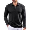 imageCOOFANDY Mens Polo Shirts Long Sleeve Casual Lightweigt Golf Polos Button Collared TshirtBlack