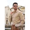imageCOOFANDY Mens Casual Button Down Shirts Long Sleeve Untucked Shirts for Men Stretch Dress ShirtLight Khaki