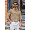 imageCOOFANDY Mens Casual Button Down Shirts Long Sleeve Untucked Shirts for Men Stretch Dress ShirtLight Khaki