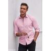 imageCOOFANDY Mens Casual Button Down Shirts Long Sleeve Untucked Shirts for Men Stretch Dress ShirtLight Pink