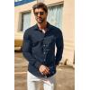 imageCOOFANDY Mens Casual Button Down Shirts Long Sleeve Untucked Shirts for Men Stretch Dress ShirtNavy Blue