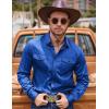 imageCOOFANDY Mens Casual Button Down Shirts Long Sleeve Untucked Shirts for Men Stretch Dress ShirtRoyal Blue