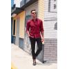 imageCOOFANDY Mens Casual Button Down Shirts Long Sleeve Untucked Shirts for Men Stretch Dress ShirtWine Red