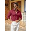imageCOOFANDY Mens Casual Button Down Shirts Long Sleeve Untucked Shirts for Men Stretch Dress ShirtWine Red