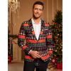 imageCOOFANDY Mens Halloween Blazer Jacket One Button Christmas Sport Coat Halloween Party Holiday JacketChristmas Blazer  Cool Santa Claus