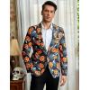 imageCOOFANDY Mens Halloween Blazer Jacket One Button Christmas Sport Coat Halloween Party Holiday JacketHalloween Blazer  Pumpkin  Bat