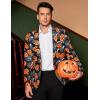 imageCOOFANDY Mens Halloween Blazer Jacket One Button Christmas Sport Coat Halloween Party Holiday JacketHalloween Blazer  Pumpkin  Bat