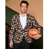 imageCOOFANDY Mens Halloween Blazer Jacket One Button Christmas Sport Coat Halloween Party Holiday JacketHalloween Blazer  Pumpkin  Skull
