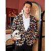 imageCOOFANDY Mens Halloween Blazer Jacket One Button Christmas Sport Coat Halloween Party Holiday JacketHalloween Blazer  Pumpkin  Skull