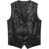 imageCOOFANDY Mens Leather Suit Vest Casual Western Vest Jacket Lightweight VNeck Dress Waistcoats Halloween CostumesBlack