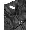 imageCOOFANDY Mens Leather Suit Vest Casual Western Vest Jacket Lightweight VNeck Dress Waistcoats Halloween CostumesBlack