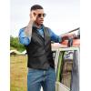 imageCOOFANDY Mens Leather Suit Vest Casual Western Vest Jacket Lightweight VNeck Dress Waistcoats Halloween CostumesBlack
