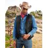 imageCOOFANDY Mens Leather Suit Vest Casual Western Vest Jacket Lightweight VNeck Dress Waistcoats Halloween CostumesBlack