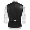 imageCOOFANDY Mens Leather Suit Vest Casual Western Vest Jacket Lightweight VNeck Dress Waistcoats Halloween CostumesBlack