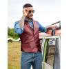 imageCOOFANDY Mens Leather Suit Vest Casual Western Vest Jacket Lightweight VNeck Dress Waistcoats Halloween CostumesBurgundy