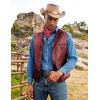 imageCOOFANDY Mens Leather Suit Vest Casual Western Vest Jacket Lightweight VNeck Dress Waistcoats Halloween CostumesBurgundy