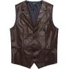 imageCOOFANDY Mens Leather Suit Vest Casual Western Vest Jacket Lightweight VNeck Dress Waistcoats Halloween CostumesCoffee