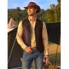 imageCOOFANDY Mens Leather Suit Vest Casual Western Vest Jacket Lightweight VNeck Dress Waistcoats Halloween CostumesCoffee