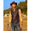 imageCOOFANDY Mens Leather Suit Vest Casual Western Vest Jacket Lightweight VNeck Dress Waistcoats Halloween CostumesCoffee