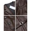 imageCOOFANDY Mens Leather Suit Vest Casual Western Vest Jacket Lightweight VNeck Dress Waistcoats Halloween CostumesCoffee