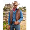 imageCOOFANDY Mens Leather Suit Vest Casual Western Vest Jacket Lightweight VNeck Dress Waistcoats Halloween CostumesDark Brown