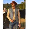 imageCOOFANDY Mens Leather Suit Vest Casual Western Vest Jacket Lightweight VNeck Dress Waistcoats Halloween CostumesDark Grey