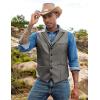 imageCOOFANDY Mens Leather Suit Vest Casual Western Vest Jacket Lightweight VNeck Dress Waistcoats Halloween CostumesDark Grey