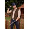 imageCOOFANDY Mens Western Cowboy Vest Casual Fringe Hippie Costume V Neck Zipper Suede Leather WaistcoatCoffee