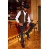 imageCOOFANDY Mens Western Cowboy Vest Casual Fringe Hippie Costume V Neck Zipper Suede Leather WaistcoatCoffee