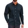 imageCOOFANDY Mens Casual Button Down Shirts Long Sleeve Untucked Shirts for Men Stretch Dress ShirtNavy Blue