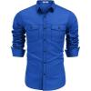 imageCOOFANDY Mens Casual Button Down Shirts Long Sleeve Untucked Shirts for Men Stretch Dress ShirtRoyal Blue