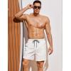 imageCOOFANDY Men Swim Trunk with Compression Liner 2 in 1 Swimwear Bathing Suit Quick Dry Board ShortA White