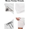 imageCOOFANDY Men Swim Trunk with Compression Liner 2 in 1 Swimwear Bathing Suit Quick Dry Board ShortA White