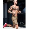 imageCOOFANDY Men Swim Trunk with Compression Liner 2 in 1 Swimwear Bathing Suit Quick Dry Board ShortKhaki