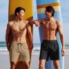 imageCOOFANDY Men Swim Trunk with Compression Liner 2 in 1 Swimwear Bathing Suit Quick Dry Board ShortKhaki