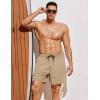 imageCOOFANDY Men Swim Trunk with Compression Liner 2 in 1 Swimwear Bathing Suit Quick Dry Board ShortKhaki