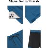 imageCOOFANDY Men Swim Trunk with Compression Liner 2 in 1 Swimwear Bathing Suit Quick Dry Board ShortLake Blue