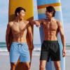 imageCOOFANDY Men Swim Trunk with Compression Liner 2 in 1 Swimwear Bathing Suit Quick Dry Board ShortLight Blue