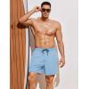 imageCOOFANDY Men Swim Trunk with Compression Liner 2 in 1 Swimwear Bathing Suit Quick Dry Board ShortLight Blue