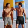 imageCOOFANDY Men Swim Trunk with Compression Liner 2 in 1 Swimwear Bathing Suit Quick Dry Board ShortLight Grey