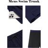 imageCOOFANDY Men Swim Trunk with Compression Liner 2 in 1 Swimwear Bathing Suit Quick Dry Board ShortNavy Blue