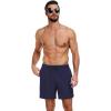 imageCOOFANDY Men Swim Trunk with Compression Liner 2 in 1 Swimwear Bathing Suit Quick Dry Board ShortNavy Blue
