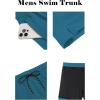 imageCOOFANDY Men Swim Trunk with Compression Liner 2 in 1 Swimwear Bathing Suit Quick Dry Board ShortPeacock Bluegreen
