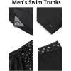 imageCOOFANDY Men Swim Trunk with Compression Liner 2 in 1 Swimwear Bathing Suit Quick Dry Board ShortPrint Black American Flag