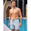 imageCOOFANDY Men Swim Trunk with Compression Liner 2 in 1 Swimwear Bathing Suit Quick Dry Board ShortPrint Blue Plam Leaf