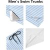 imageCOOFANDY Men Swim Trunk with Compression Liner 2 in 1 Swimwear Bathing Suit Quick Dry Board ShortPrint Blue Stripe