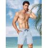 imageCOOFANDY Men Swim Trunk with Compression Liner 2 in 1 Swimwear Bathing Suit Quick Dry Board ShortPrint Blue Stripe