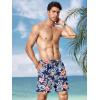 imageCOOFANDY Men Swim Trunk with Compression Liner 2 in 1 Swimwear Bathing Suit Quick Dry Board ShortPrint Navy Blue Flowers