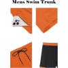 imageCOOFANDY Men Swim Trunk with Compression Liner 2 in 1 Swimwear Bathing Suit Quick Dry Board ShortRed Orange